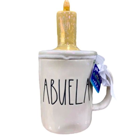 NWT Rae Dunn Disney Encanto ABUELA White Ceramic Iridescent Candle Topper Mug - Picture 2 of 12